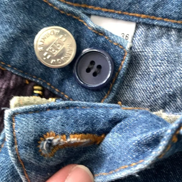 Rainbow Colorful Patchwork jeans vintage sz 6 euc - Picture 12 of 12